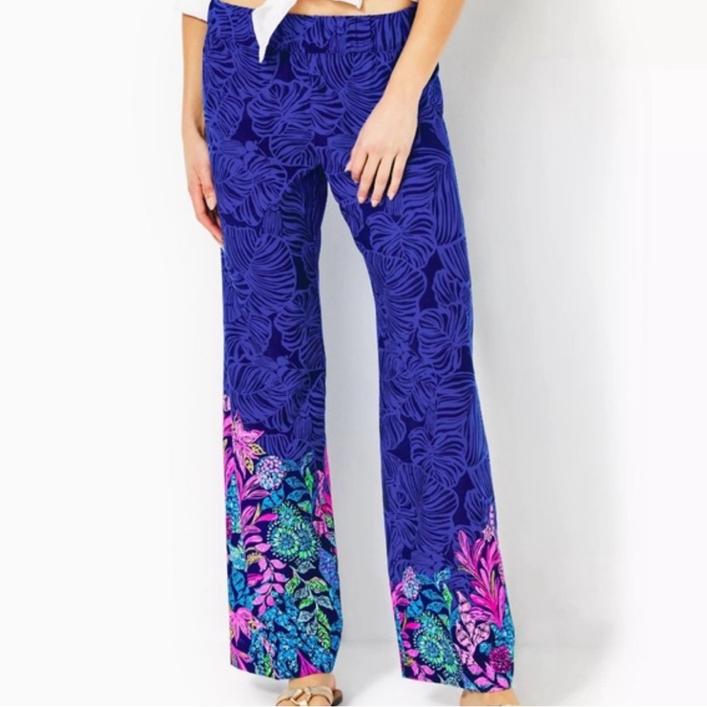 Lilly Pulitzer Bal Harbour Palazzo Pants. Size S in Aegean Navy  Calypo Coast